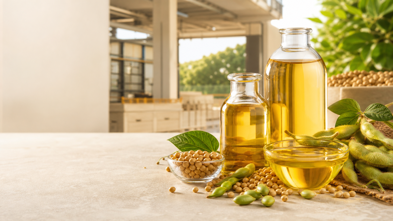 Premium soybean oil and soybeans in a modern supply setting